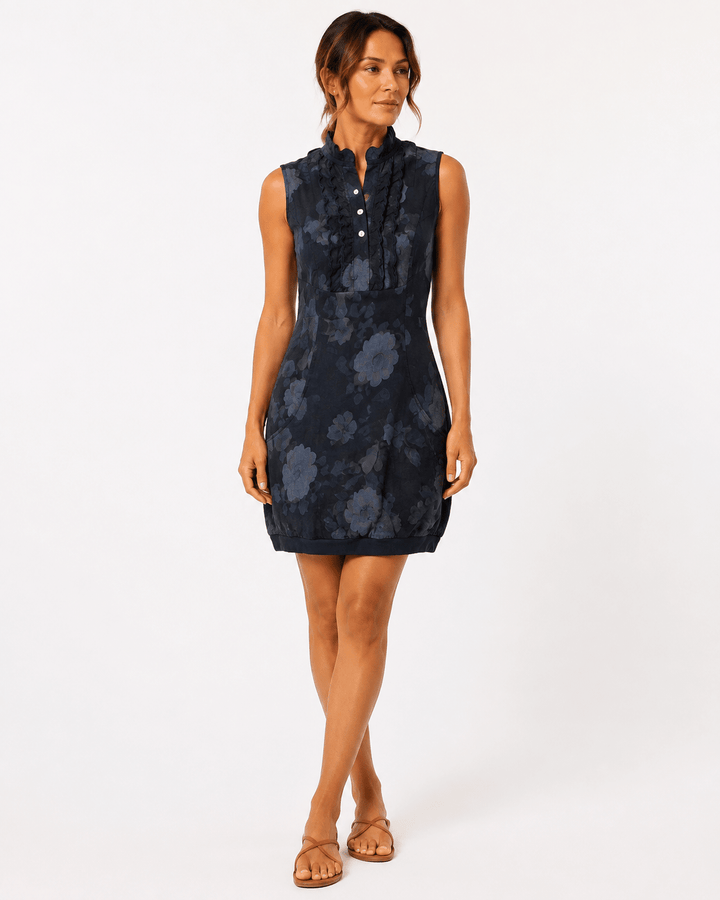 Flora Ruffle Linen Dress - Must Boutique