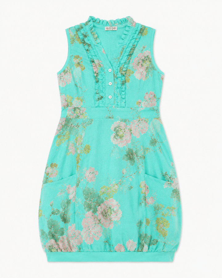 Flora Ruffle Linen Dress - Must Boutique