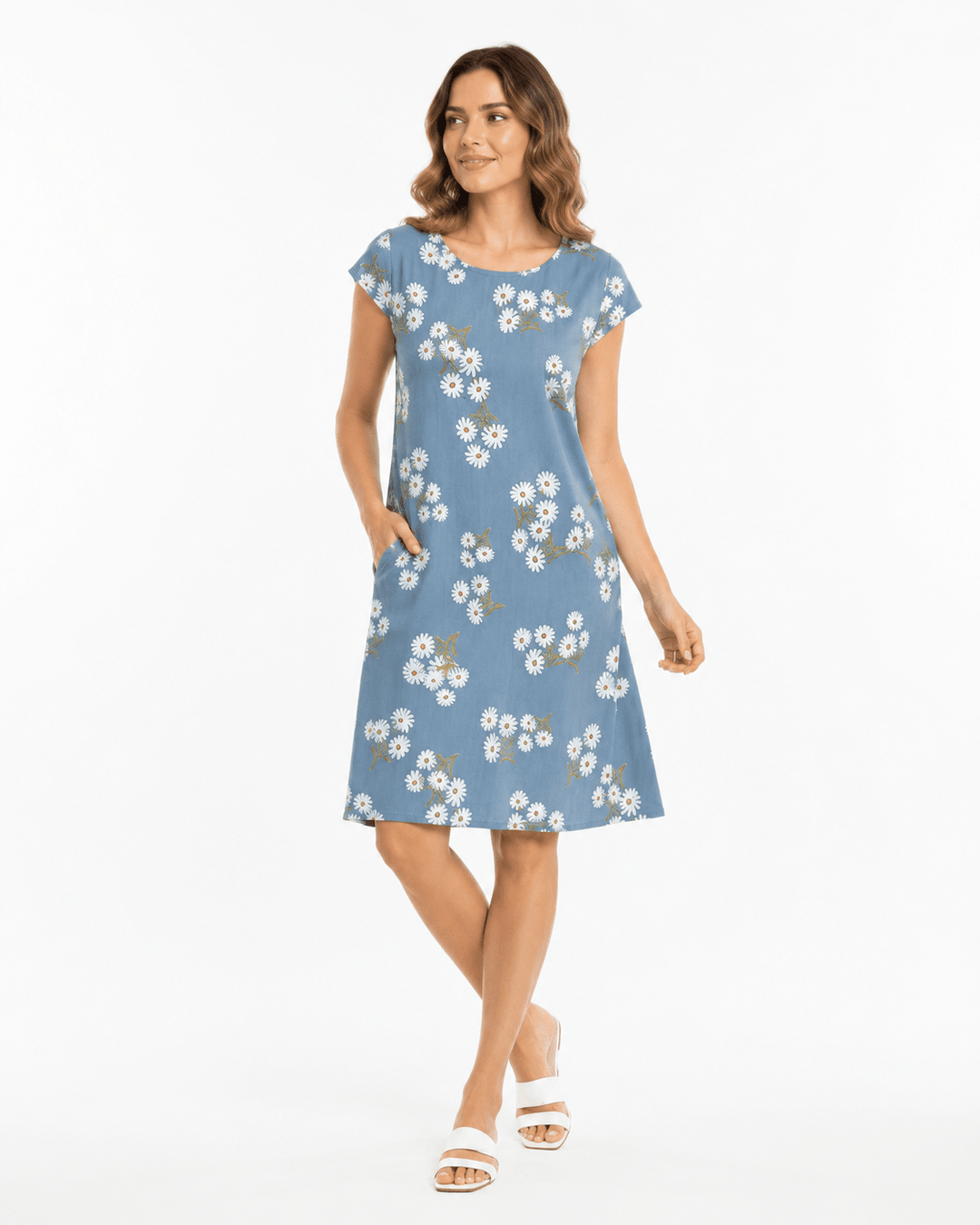 Floral Linen Blend Dress - Must Boutique