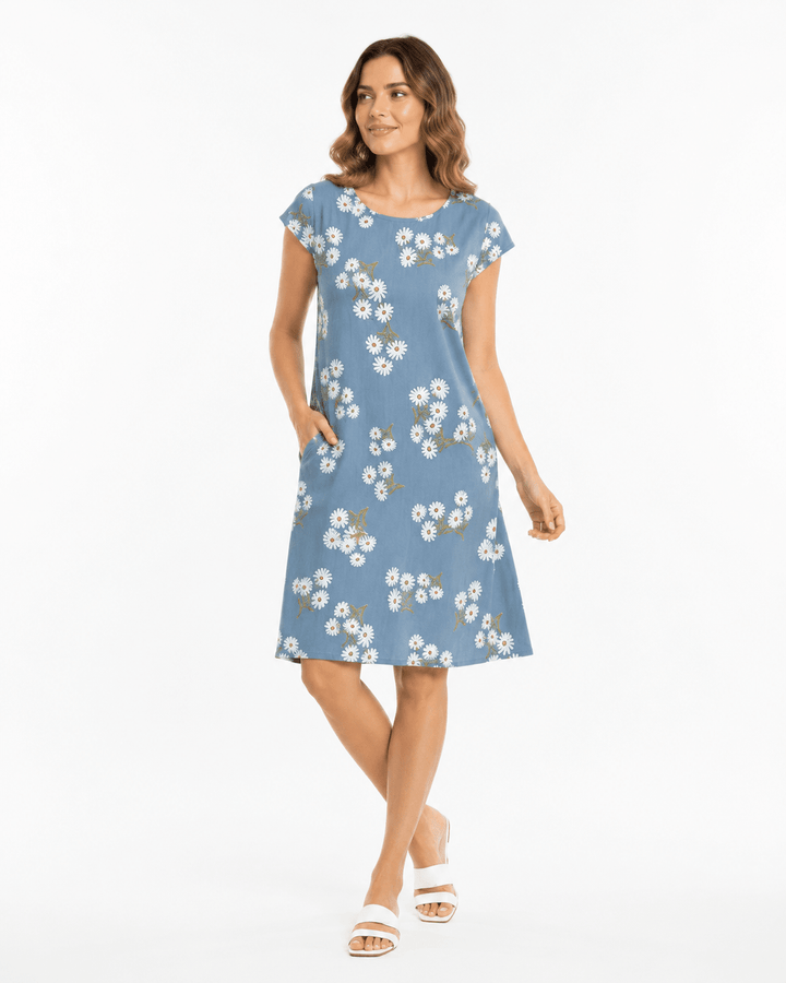 Floral Linen Blend Dress - Must Boutique