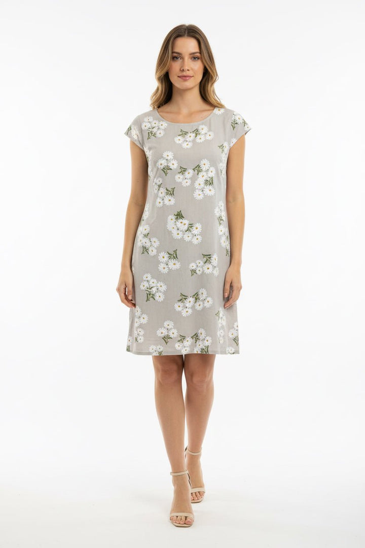 Floral Linen Blend Dress - Must Boutique