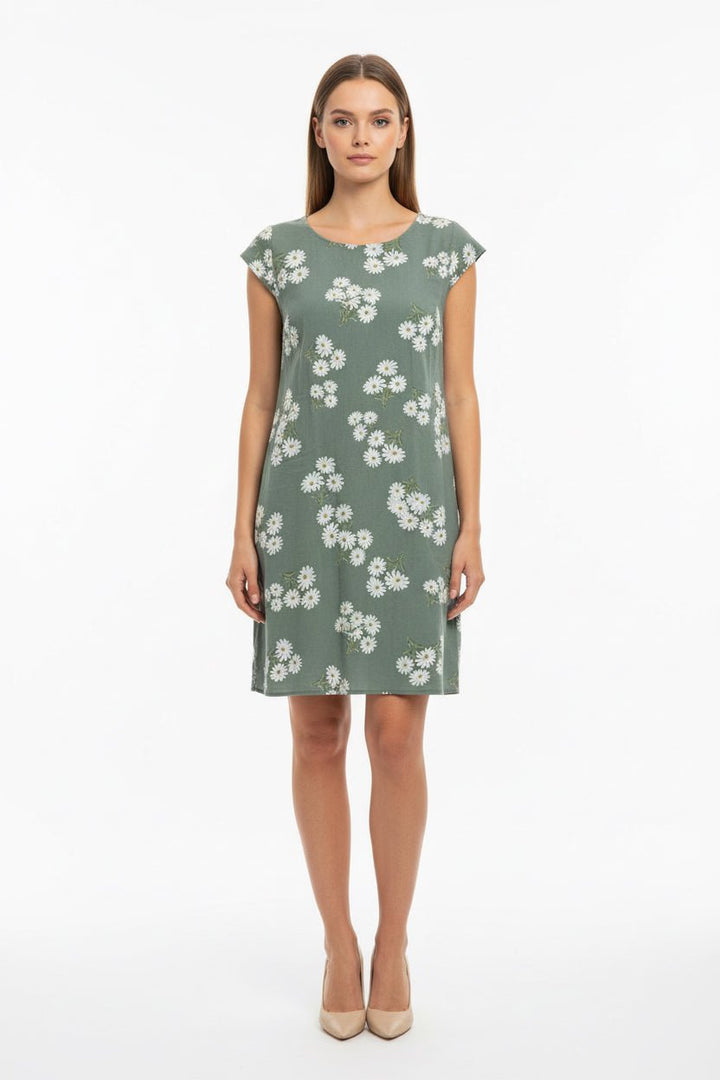 Floral Linen Blend Dress - Must Boutique