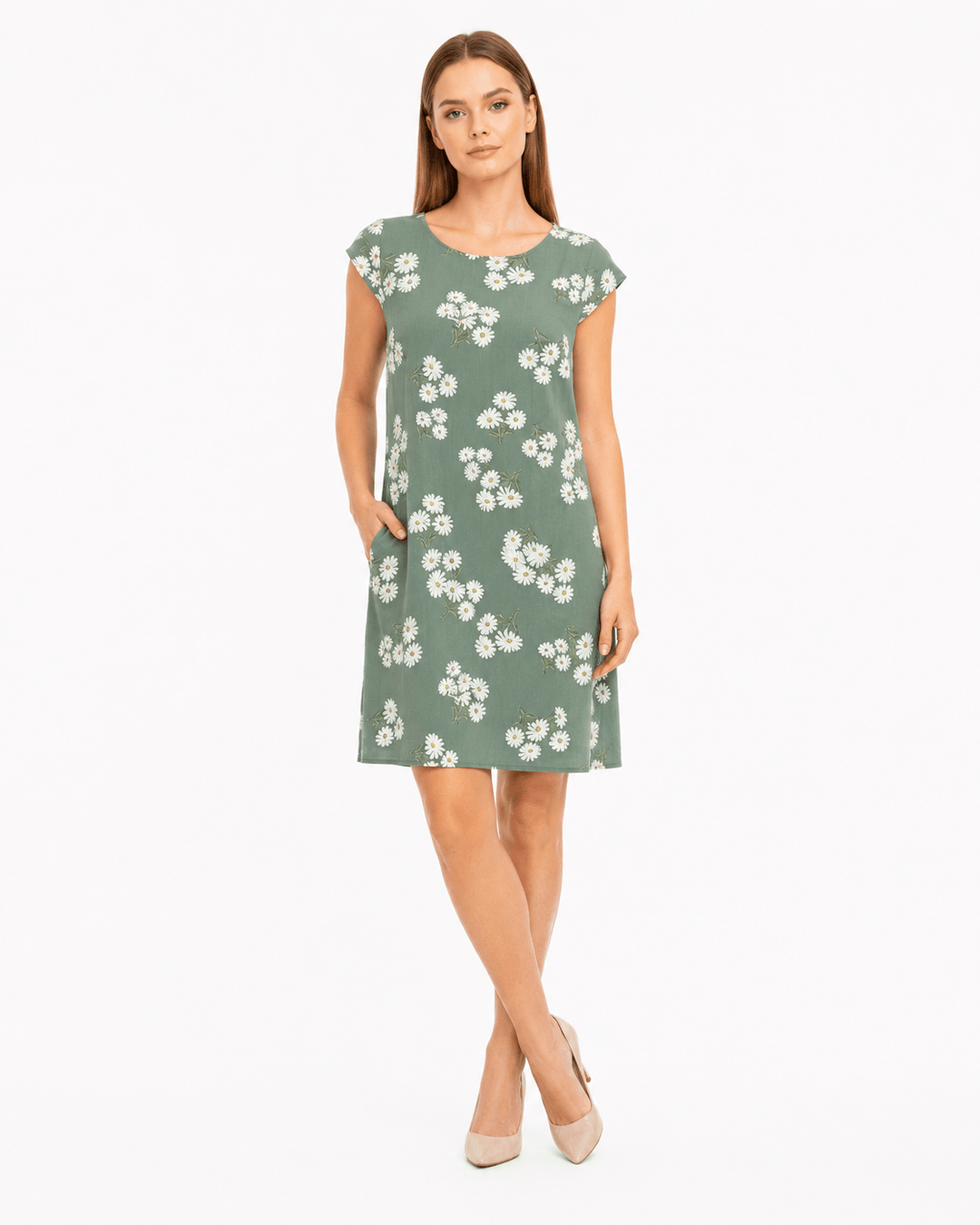 Floral Linen Blend Dress - Must Boutique