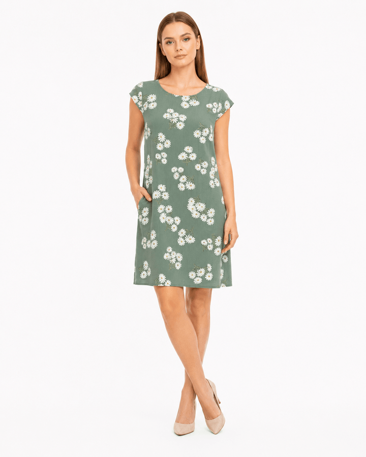 Floral Linen Blend Dress - Must Boutique