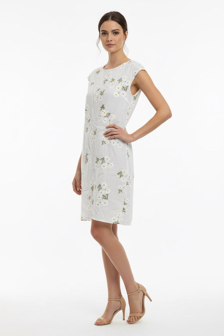 Floral Linen Blend Dress - Must Boutique