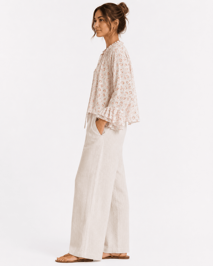 Floral Ruffle Tencel Blouse - Must Boutique