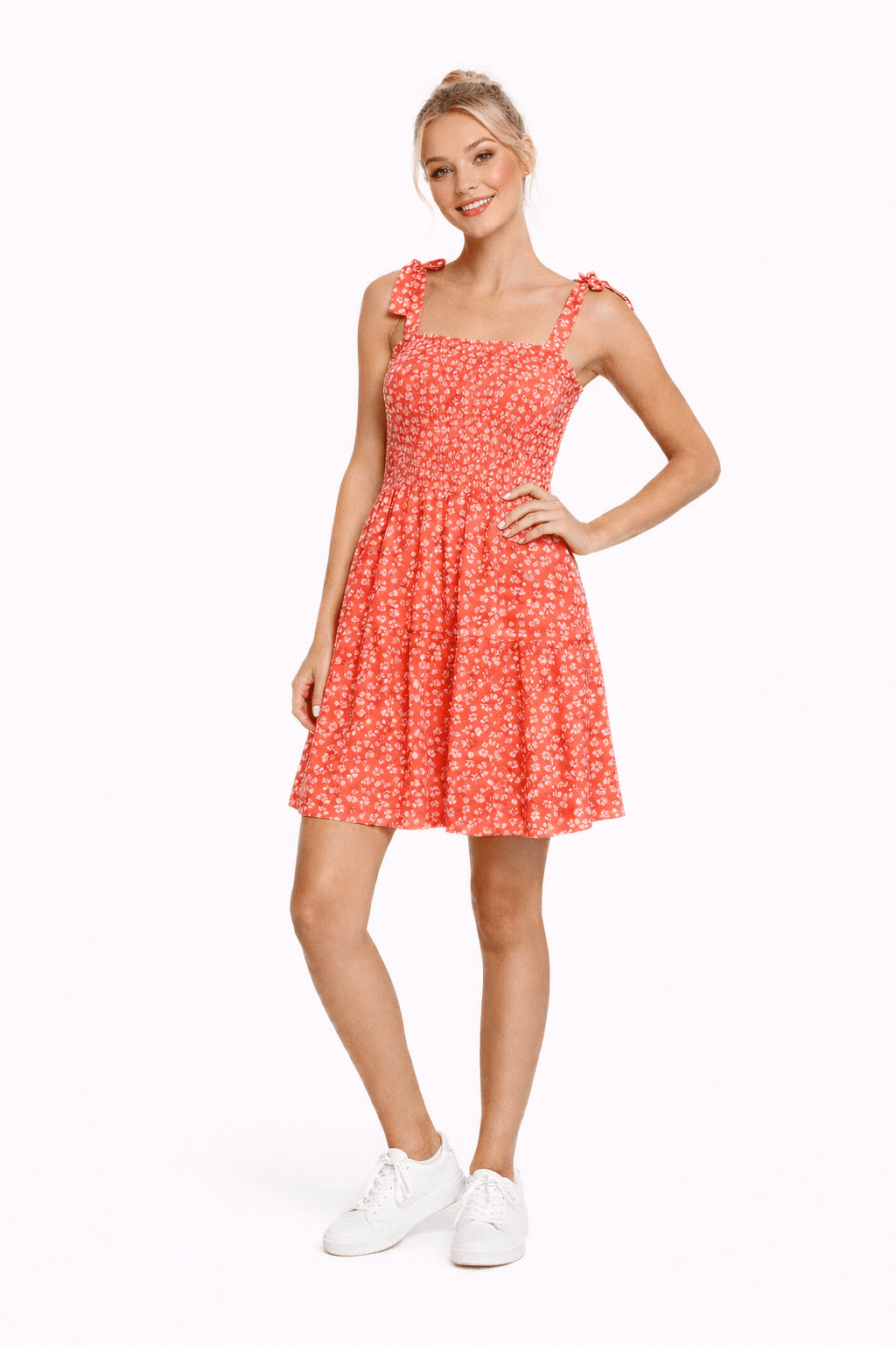 Floral Smocked Mini Dress - Must Boutique