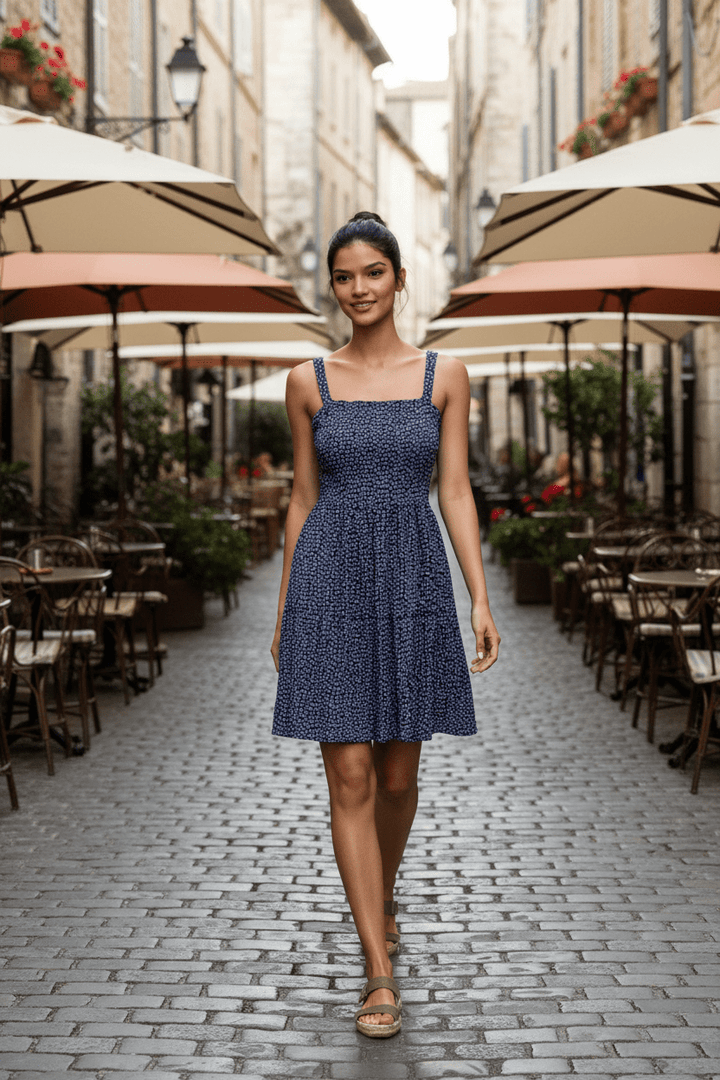Floral Smocked Mini Dress - Must Boutique