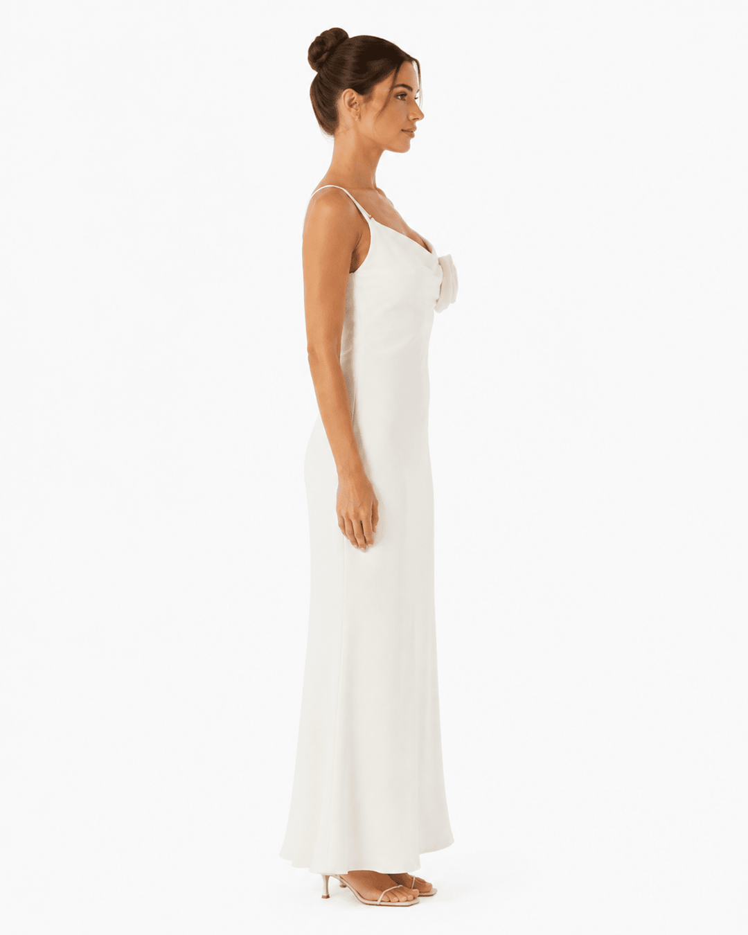 Gala Rosette Cowl-Neck Maxi Dress - Must Boutique