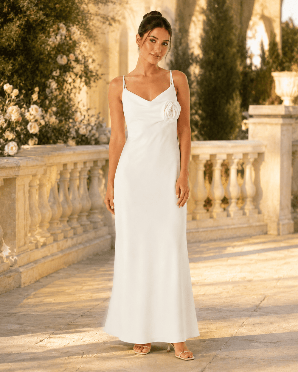 Gala Rosette Cowl-Neck Maxi Dress - Must Boutique
