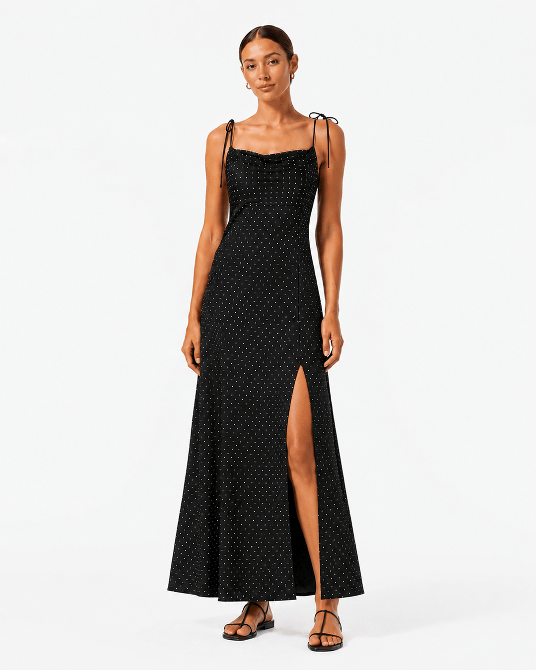 Glam Rhinestone Evening Maxi Dress - Must Boutique