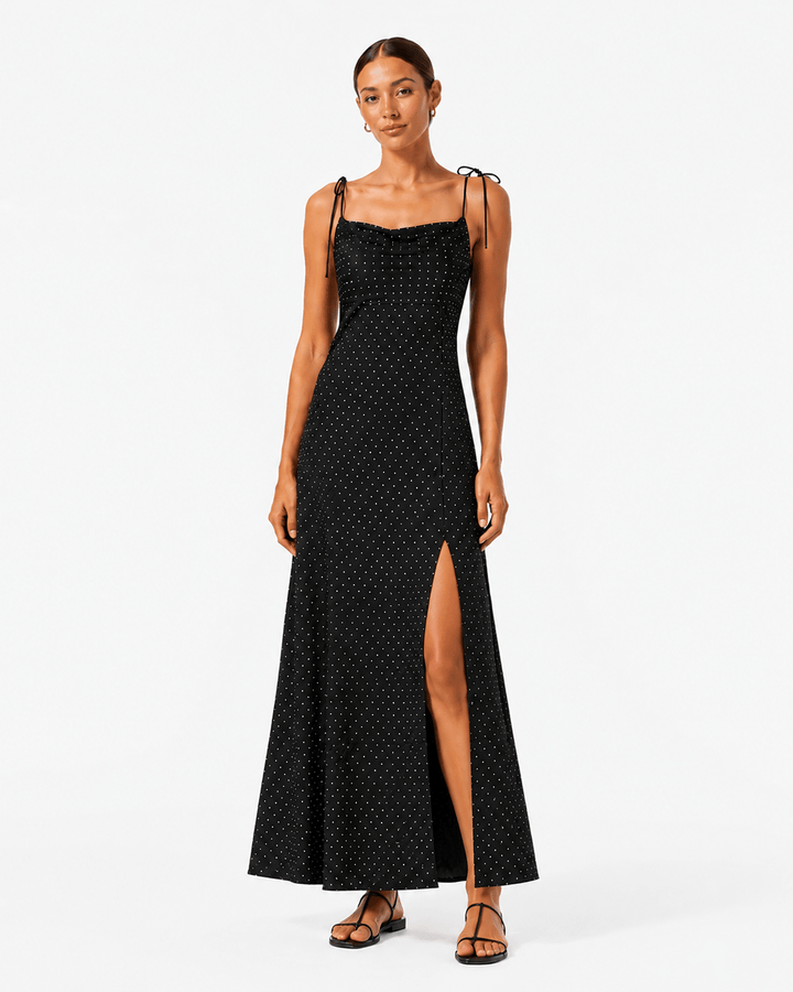 Glam Rhinestone Evening Maxi Dress - Must Boutique