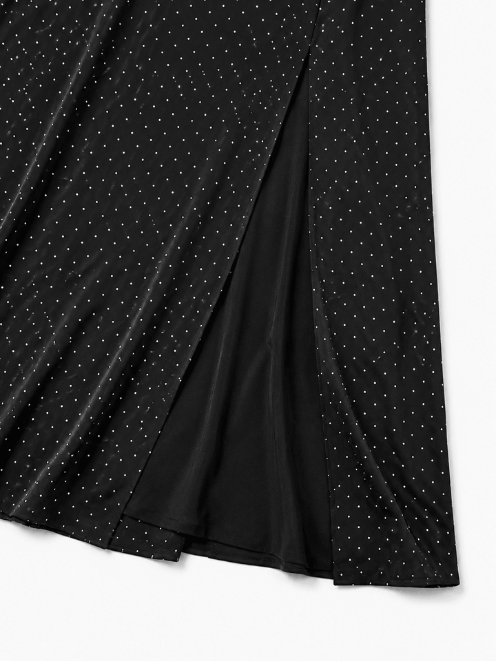 Glam Rhinestone Evening Maxi Dress - Must Boutique