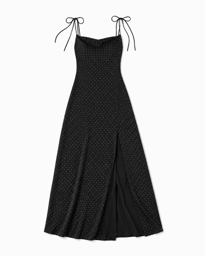 Glam Rhinestone Evening Maxi Dress - Must Boutique