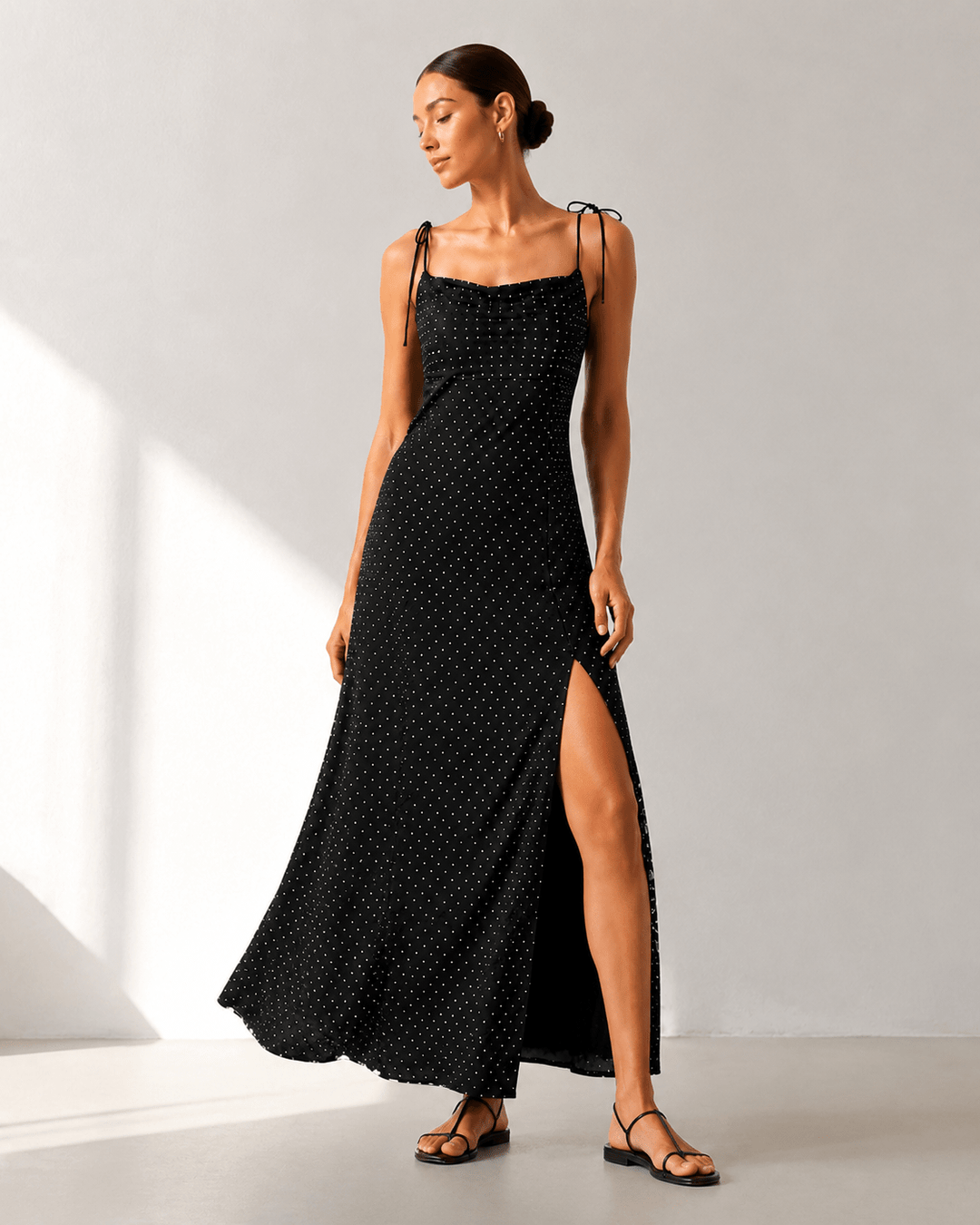 Glam Rhinestone Evening Maxi Dress - Must Boutique