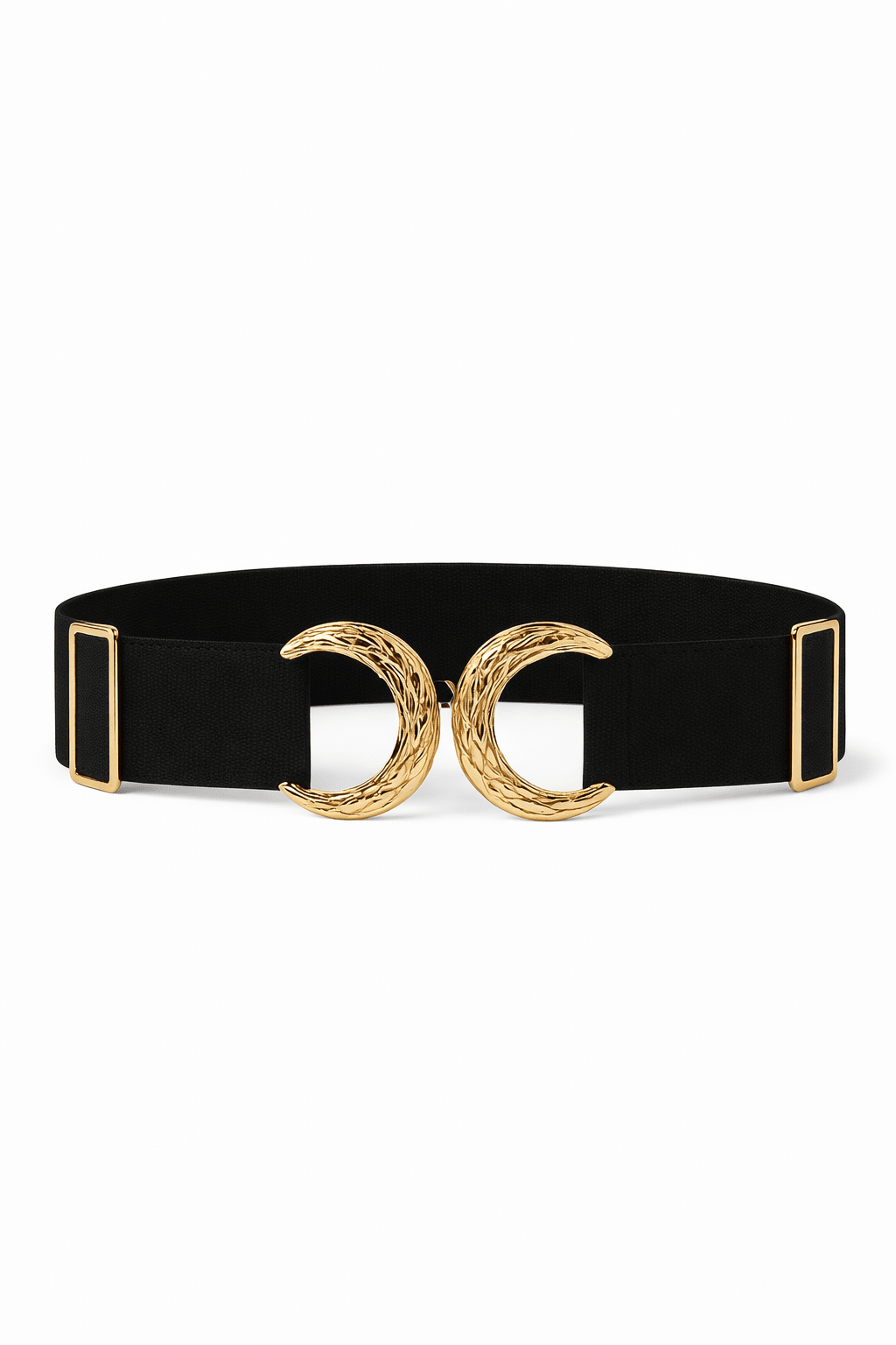 Gold Crescent Buckle Stretch Belt – Elegant & Chic - Must Boutique
