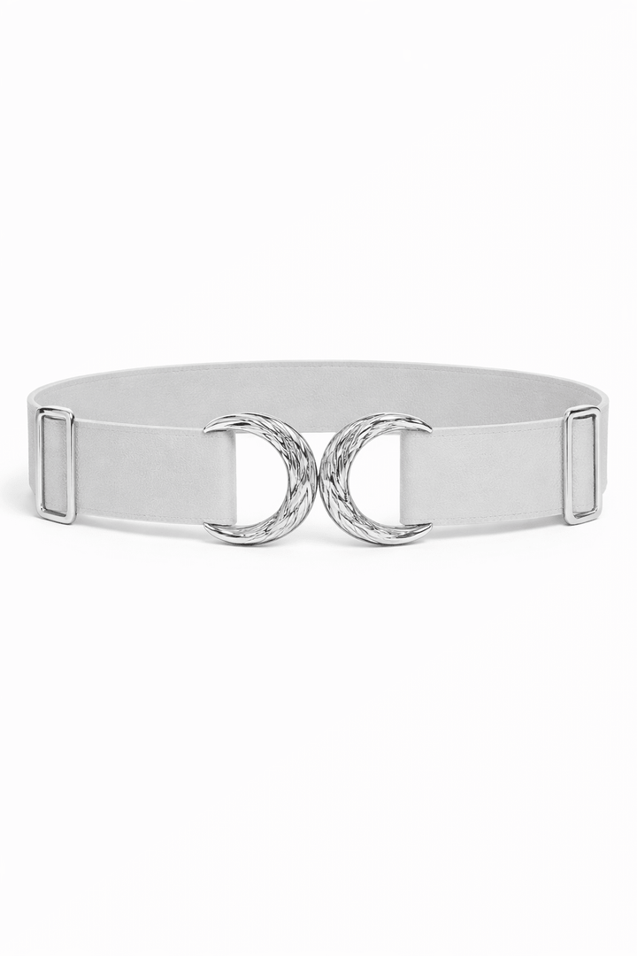 Gold Crescent Buckle Stretch Belt – Elegant & Chic - Must Boutique