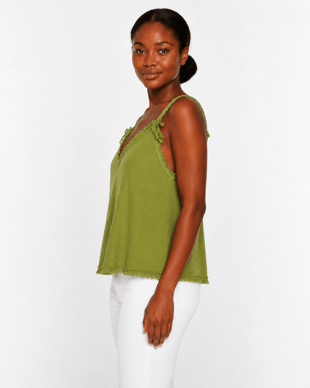 Greta Frayed V-Neck Linen top - Must Boutique