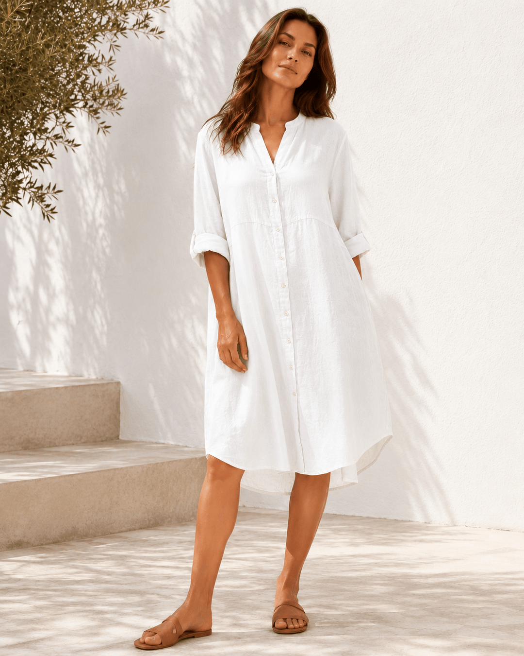 Hannah Button Down Shirt Dress - Must Boutique