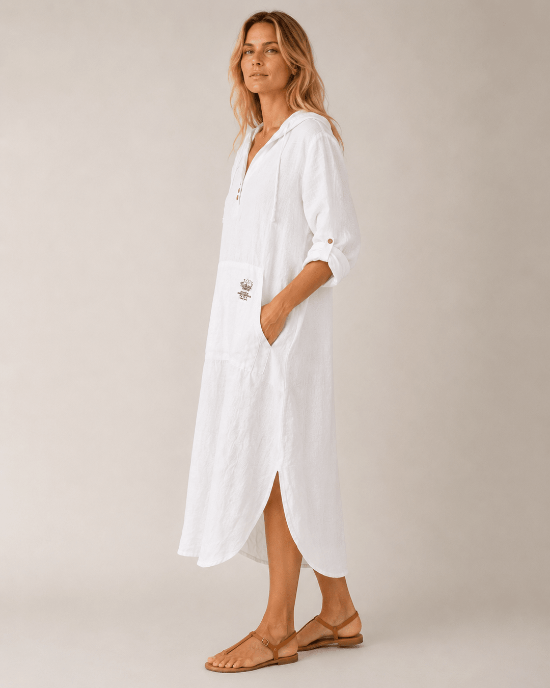 Hannah Hooded Linen Dress - Must Boutique