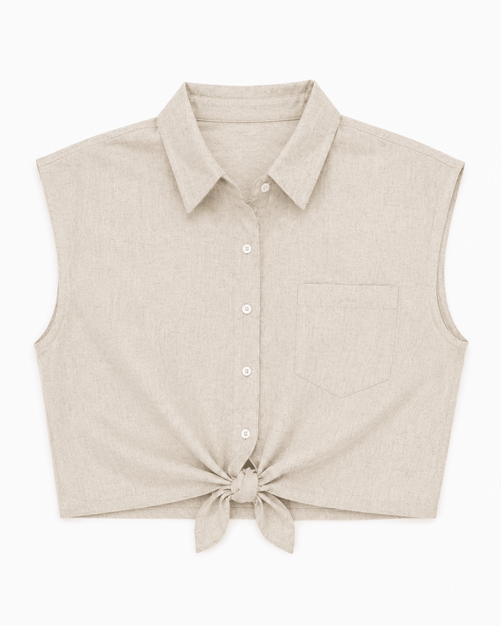 Haze Linen Crop Top - Must Boutique
