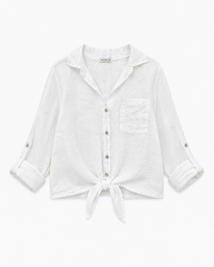 Heidi Cropped Linen Shirt - Must Boutique