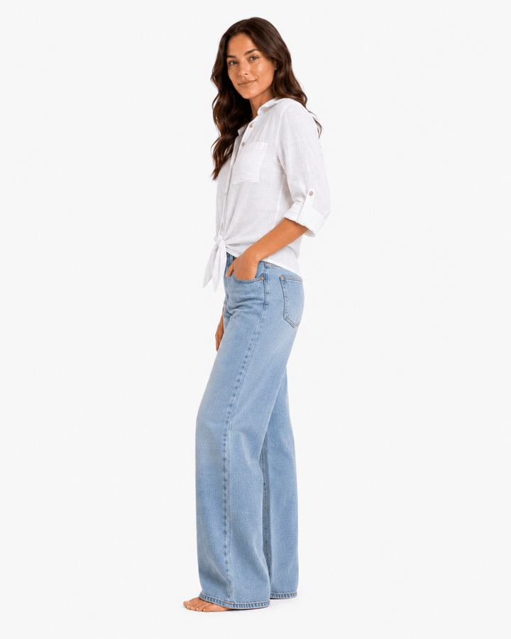 Heidi Cropped Linen Shirt - Must Boutique