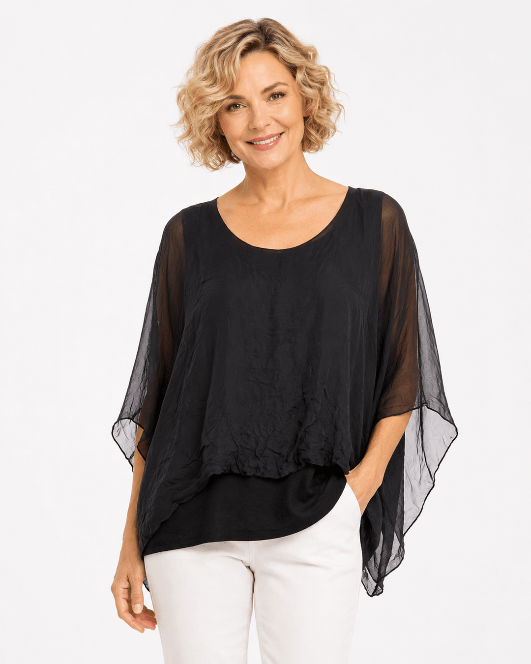 Hida Silk Waistband Top - Must Boutique