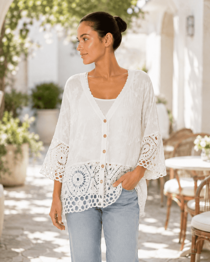 Iba Crochet detailed Cardigan - Must Boutique