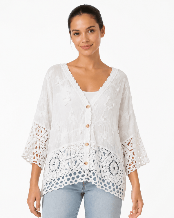 Iba Crochet detailed Cardigan - Must Boutique