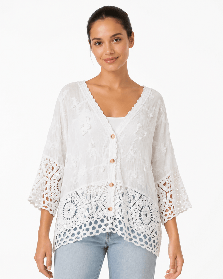 Iba Crochet detailed Cardigan - Must Boutique