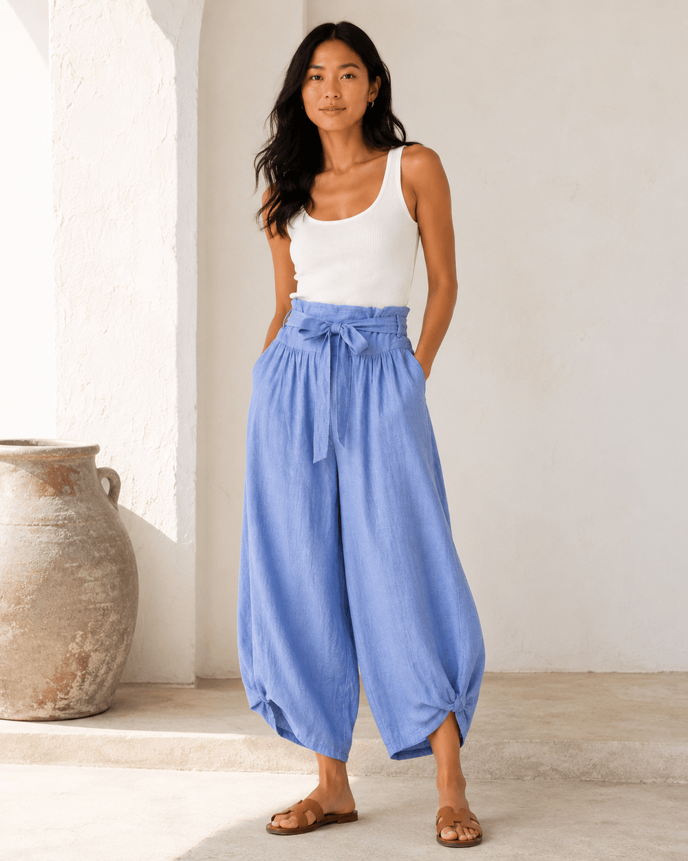 Ibiza High-Waisted Linen Pants - Must Boutique