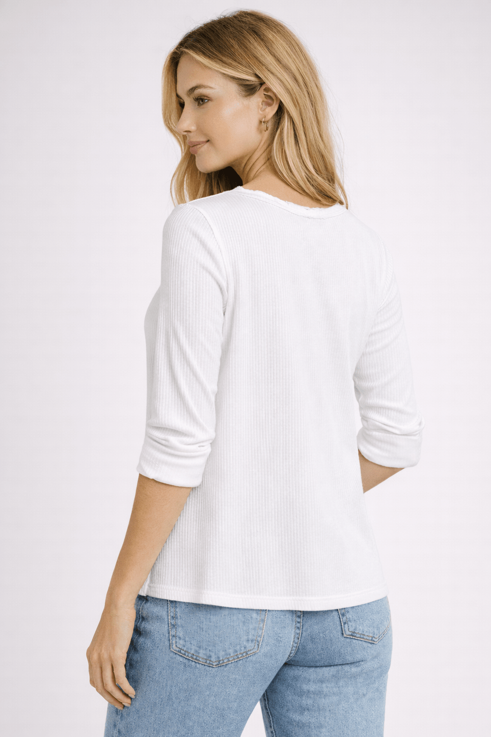 Jamie Ribbed t-shirt with frayed neckline - Must Boutique