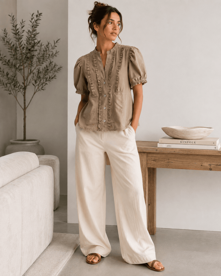 Jude Poplin Puff Sleeve Shirt - Must Boutique