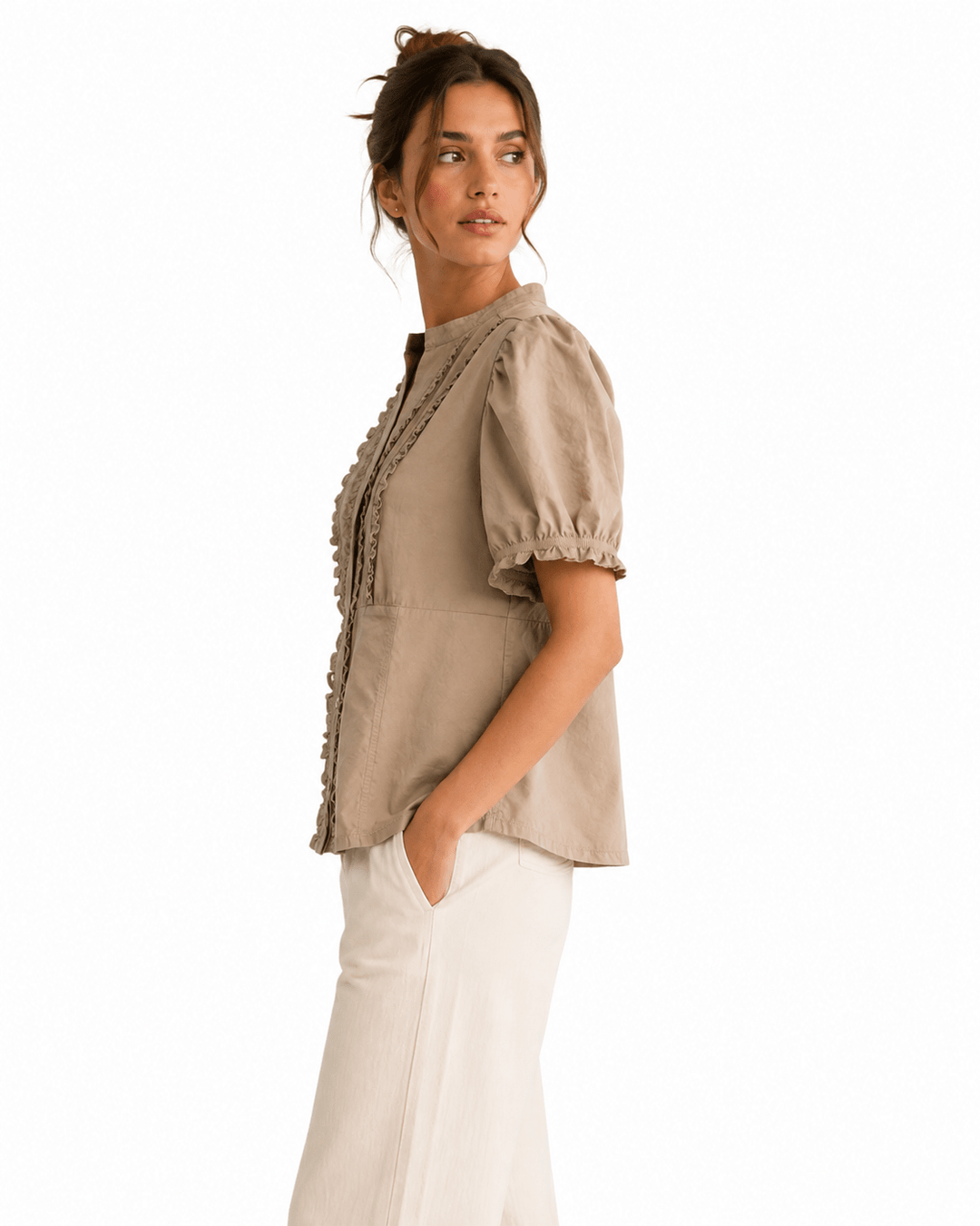 Jude Poplin Puff Sleeve Shirt - Must Boutique