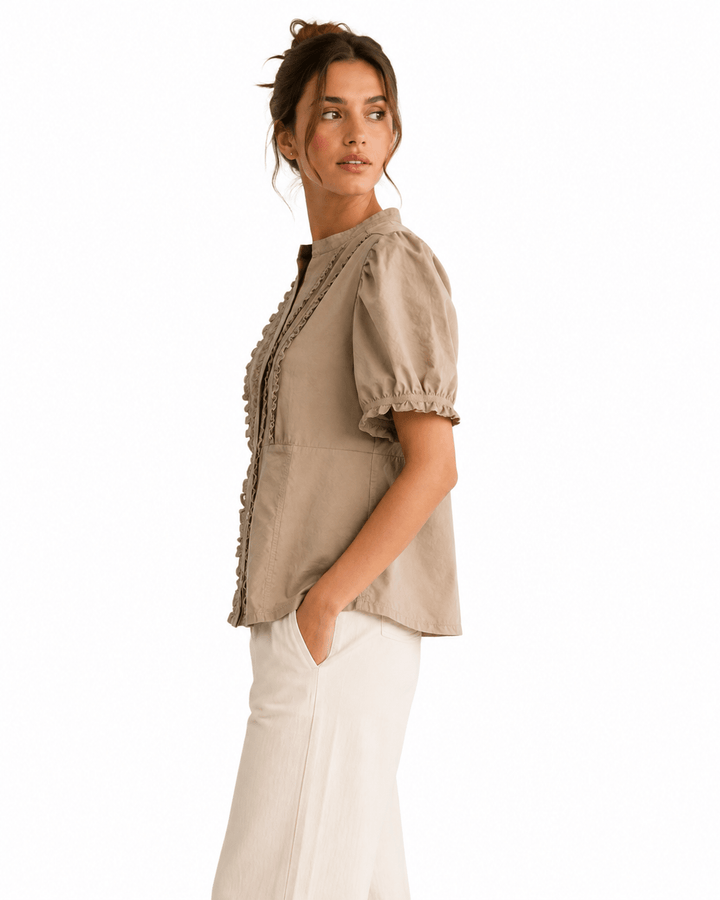 Jude Poplin Puff Sleeve Shirt - Must Boutique