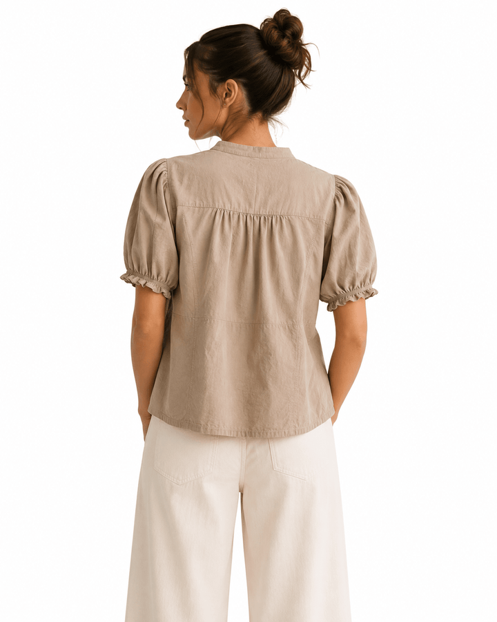 Jude Poplin Puff Sleeve Shirt - Must Boutique
