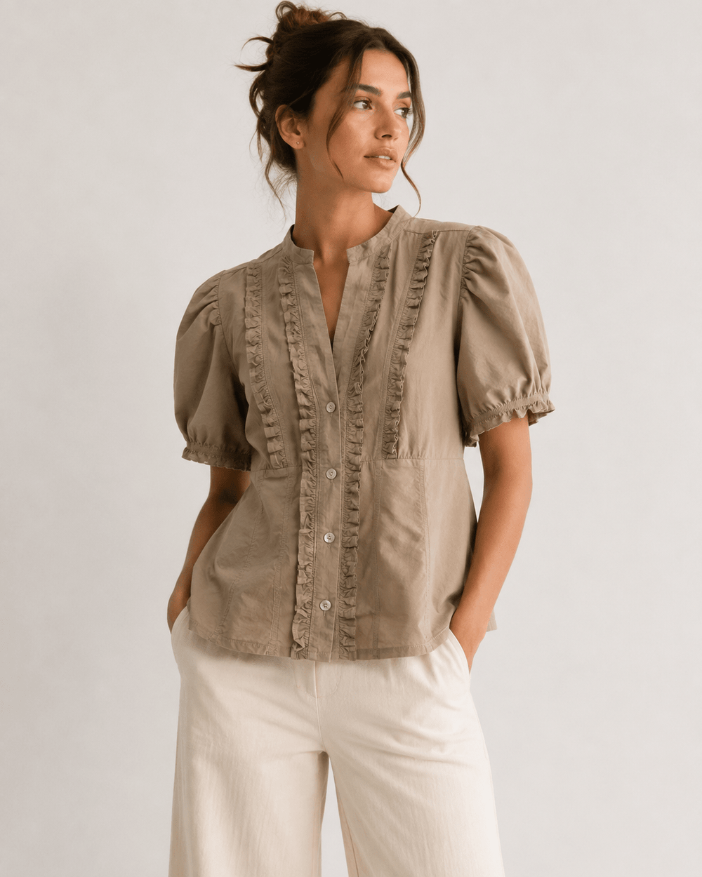 Jude Poplin Puff Sleeve Shirt - Must Boutique