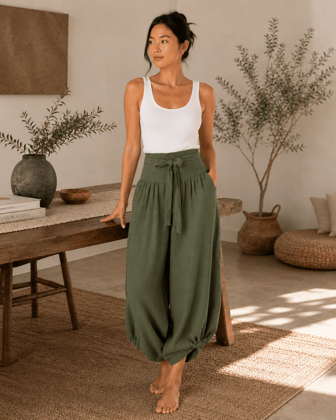 Juna Tie-Knot Linen Pants - Must Boutique