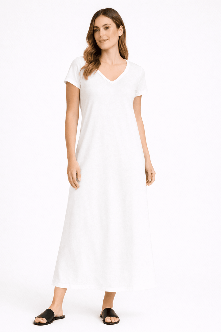 Jupiter Cotton V - neck Maxi Dress - Must Boutique