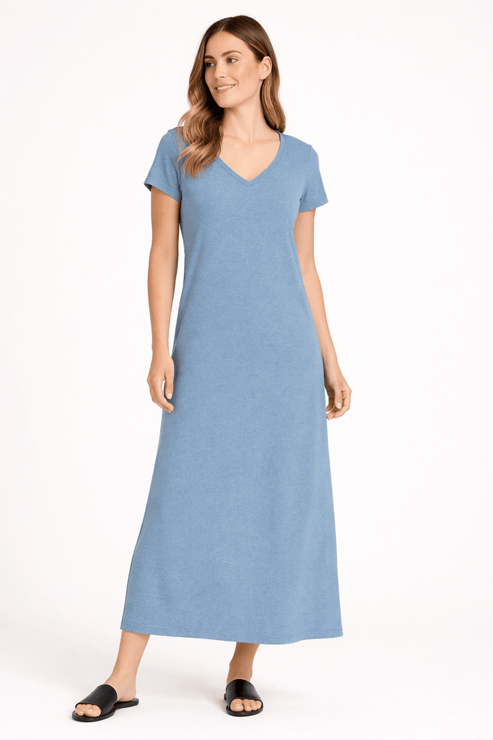Jupiter Cotton V - neck Maxi Dress - Must Boutique