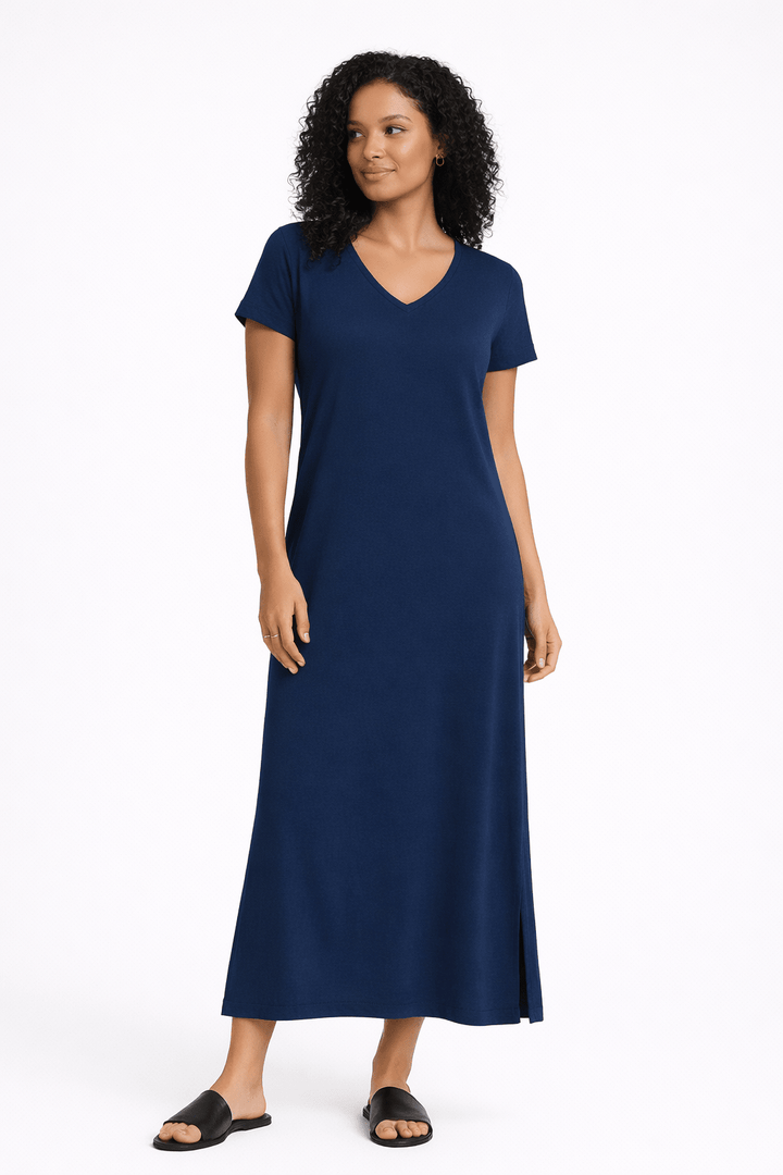 Jupiter Cotton V - neck Maxi Dress - Must Boutique