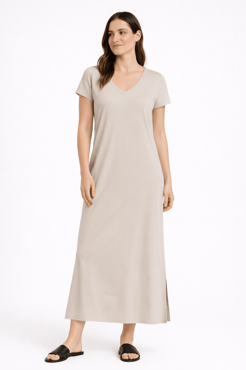 Jupiter Cotton V - neck Maxi Dress - Must Boutique