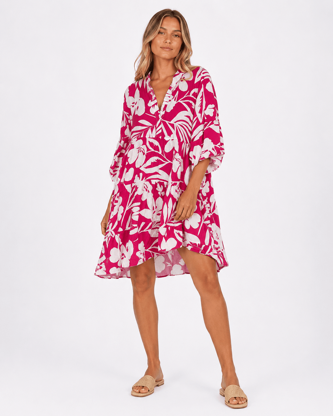Kaia Tropical Tiered Dress - Must Boutique
