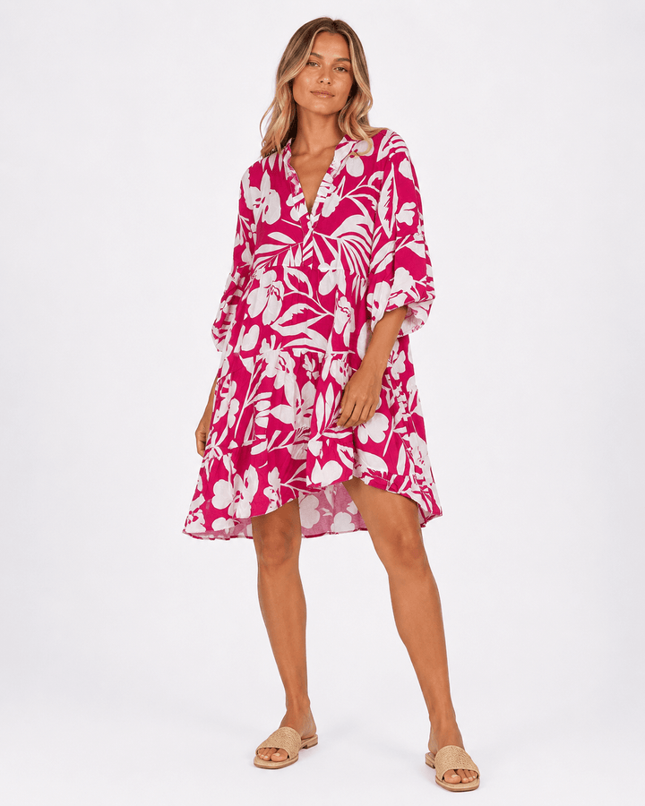 Kaia Tropical Tiered Dress - Must Boutique