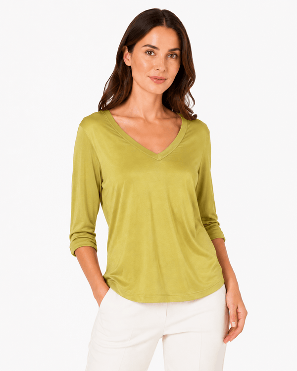 Kelsi V-Neck Satin Top - Must Boutique
