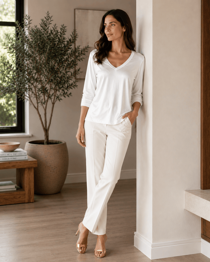 Kelsi V-Neck Satin Top - Must Boutique