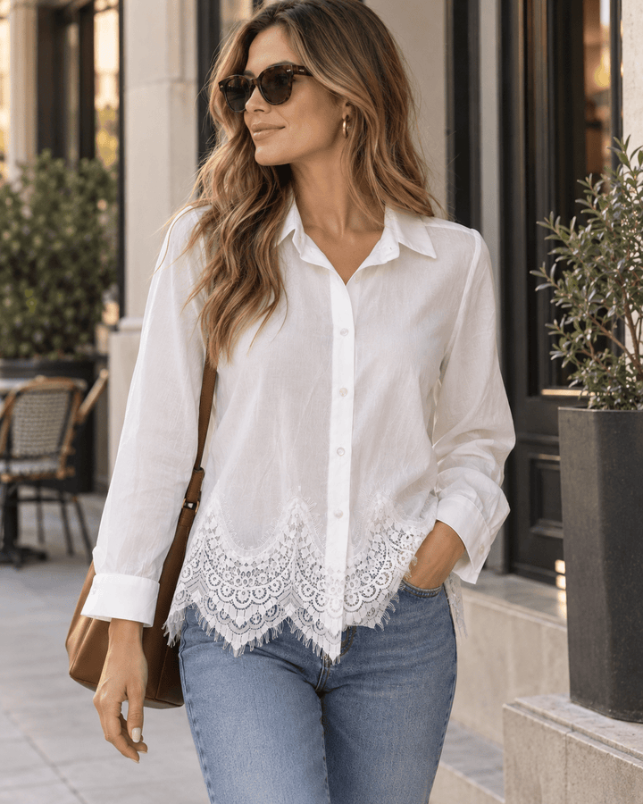 Kenedi Lace Tencel Shirt - Must Boutique
