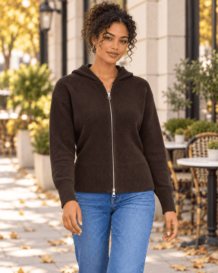 Kiana Ribbed Knit Hooded Jacket - Must Boutique