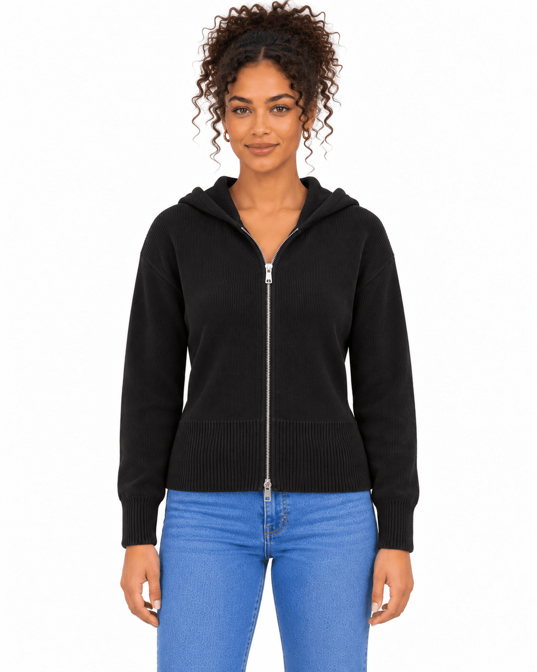 Kiana Ribbed Knit Hooded Jacket - Must Boutique